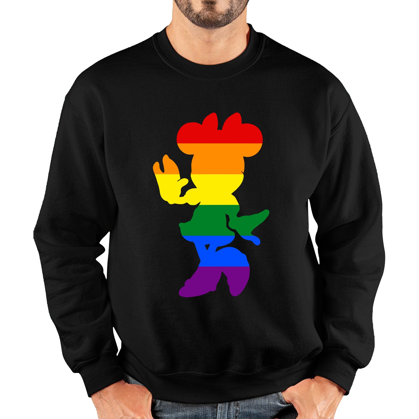 Disney Minnie Mouse Pride Disneyland LGBT Pride Month LGBTQ+ Rainbow Colours Disney World Unisex Sweatshirt