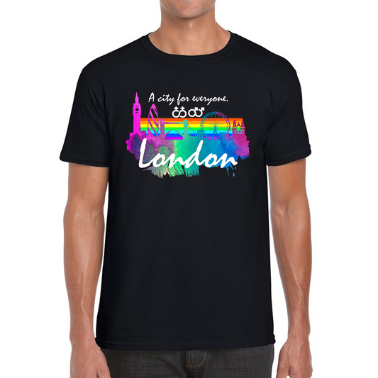 London A City For Everyone LGBT Gay Pride Lesbians Pride Colour Gift Mens Tee Top