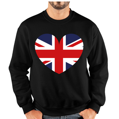 Uk Flag Heart Shape Battle Of Boyne's Queen Platinum Jubilee British Royal Unisex Sweatshirt