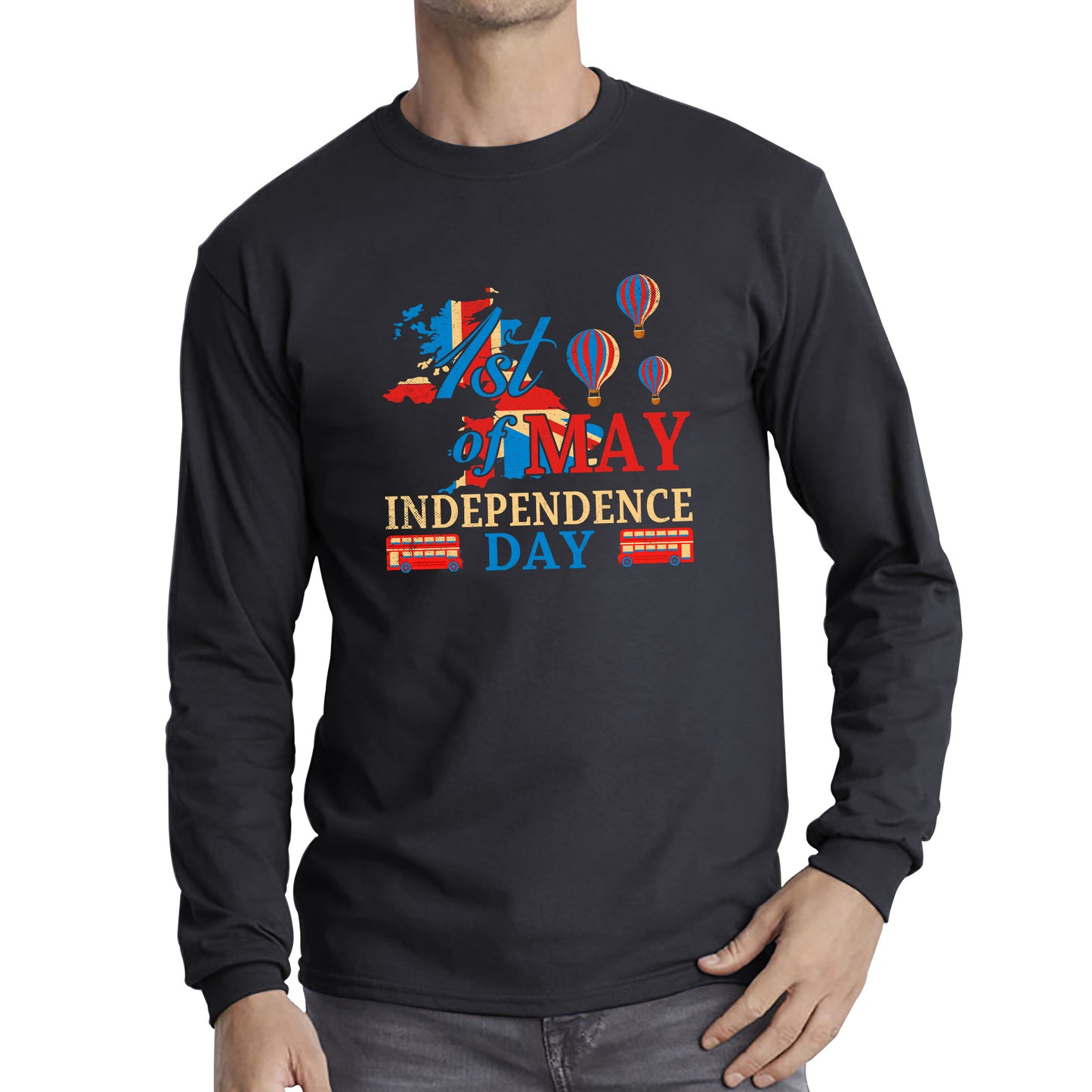 1st Of May British Independence Day UK Independence Day British Country Love Patriotism UK Union Jack Flag Long Sleeve T Shirt