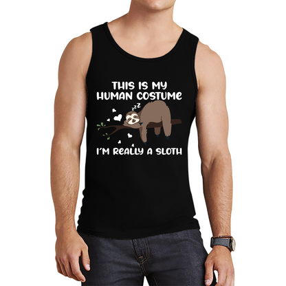 This Is My Human Costume I Am Really A Sloth Funny Tank Top