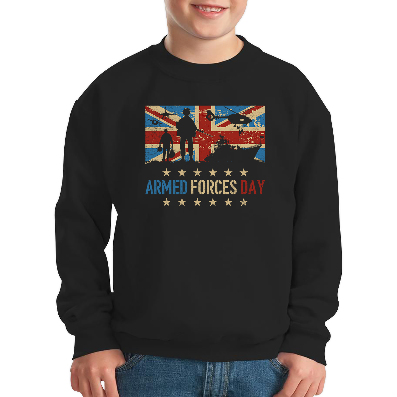 Army Navy Air Force British Veterans Armed Forces D-Day Sweatshirt