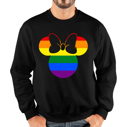 Disney Minnie Mouse Pride Disneyland LGBT Pride Month LGBTQ+ Rainbow Colours Disney World Unisex Sweatshirt