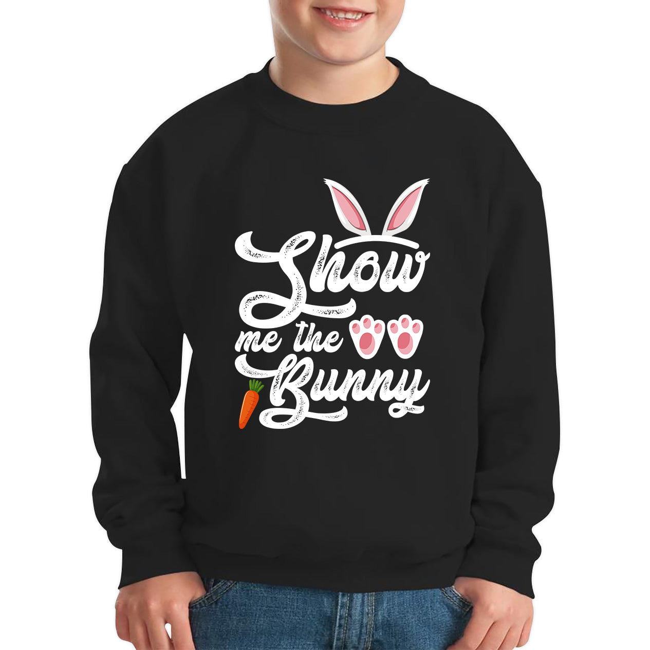 Show Me The Bunny Rabbit Funny Easter Day Cute Easter Sunday Kids Jumper