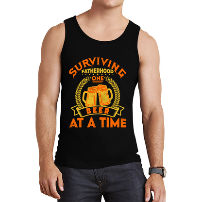 Surviving Fatherhood One Beer At A Time Fathers Day Tank Top