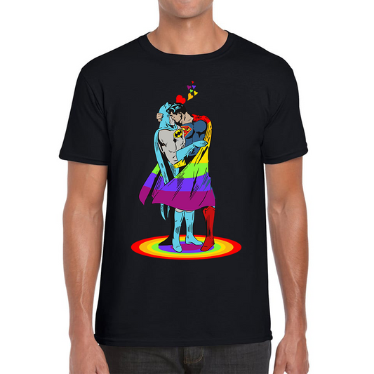 Batman x Superman Kiss Gay Pride LGBT T Shirt