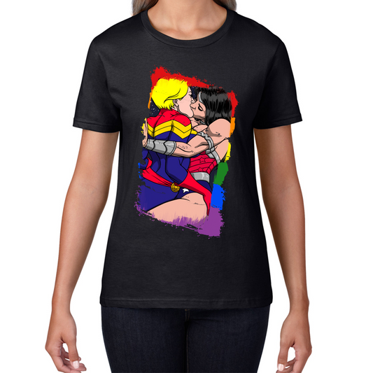 Wonder Women x Captain Marvel Kissing LGBT Pride T Shirt