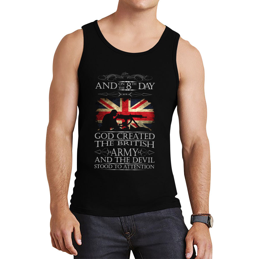 God Created The British Army And The Devil Stood To Attention Lest We Forget Remembrance Day Tank Top