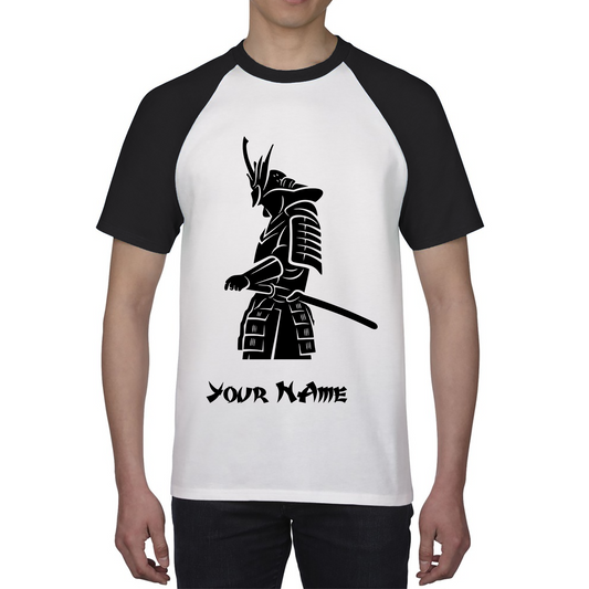 Personalised Samurai Your Name Japanese Retro Samurai Warrior Judo Karate MMA Swords Baseball T Shirt