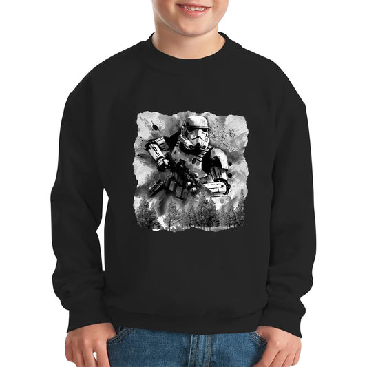 Hunter In The Forest Death Star Vintage Poster Graphic Movie Series Kids Jumper