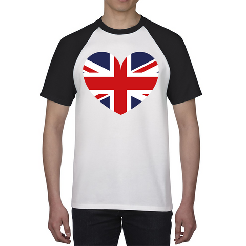 Uk Flag Heart Shape Battle Of Boyne's Queen Platinum Jubilee British Royal Baseball T Shirt