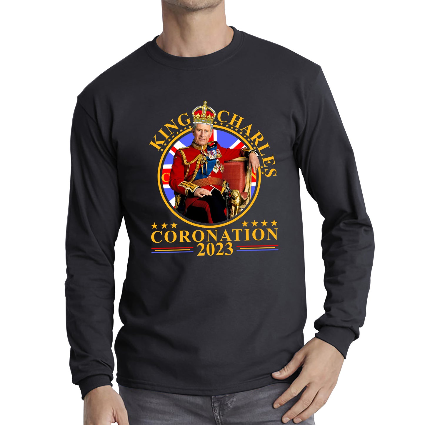 King Charles III Coronation 2023 Ruling Monarch Of England United Kingdom Royal Crown Long Sleeve T Shirt