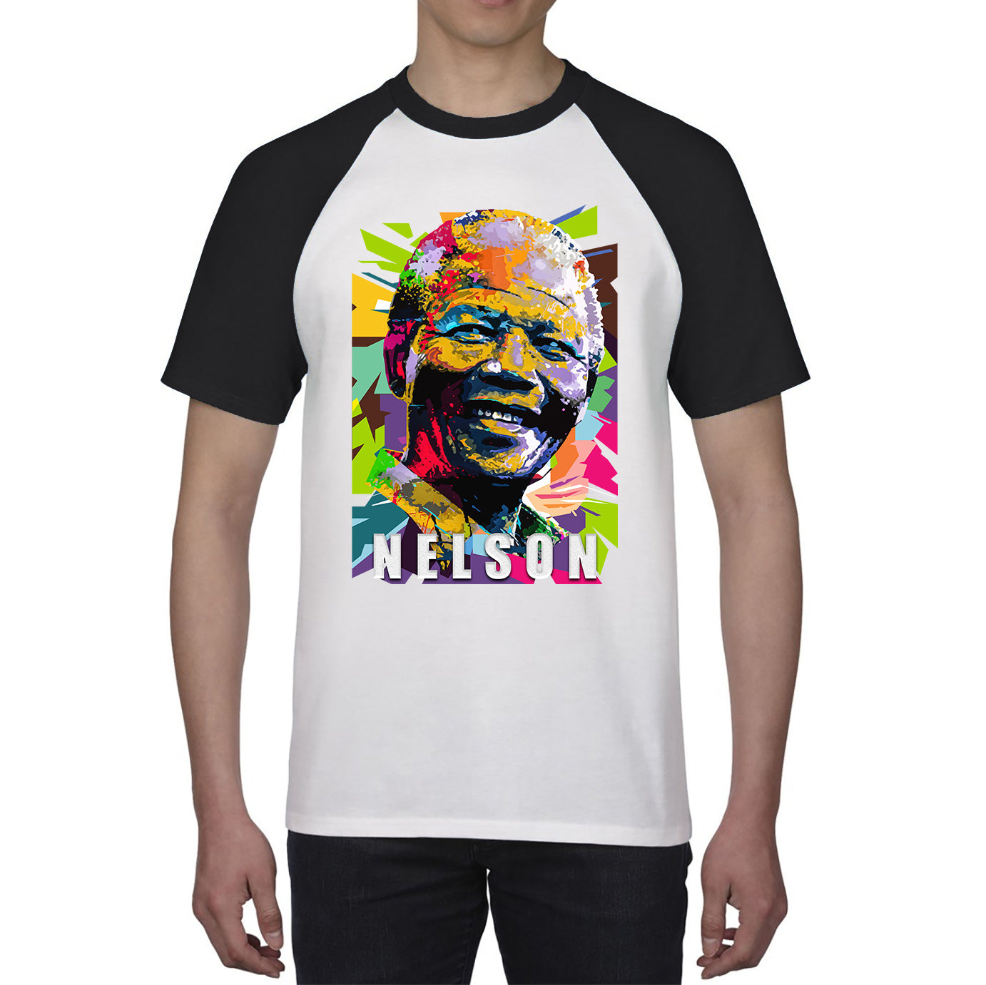 Nelson Mandela African freedom justice Political Leader Former President of South Africa Baseball T Shirt