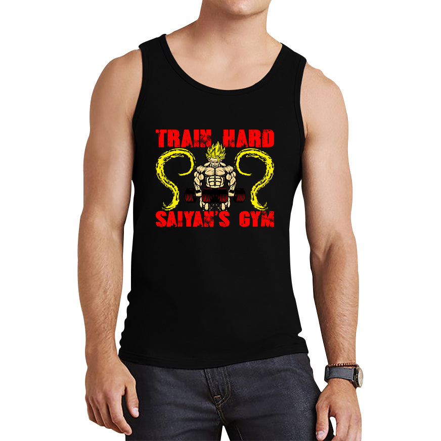 Train Hard Saiyan's Gym Dragon Ball Z Super Saiyan Goku Gym Training Musculation Dumbells Bodybuilding Workout Tank Top