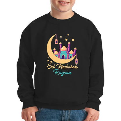 Personalised Eid Mubarak Your Name Muslims Religious Holy Month Blessed Eid Festival Celebration Kids Jumper