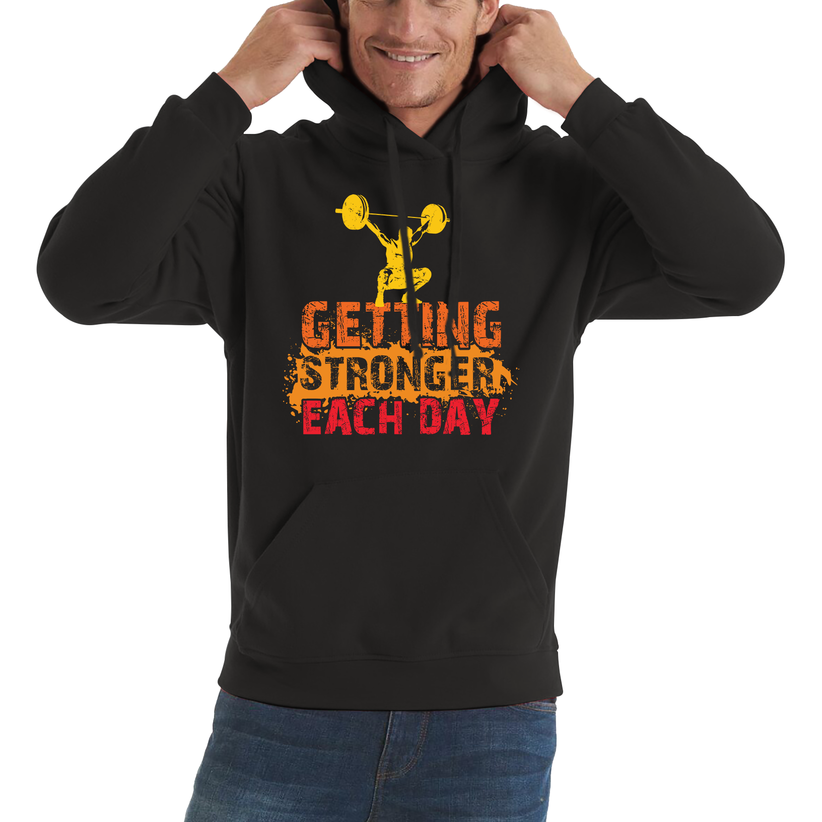 Getting Stronger Each Day Weightlifting Gym Hoodie