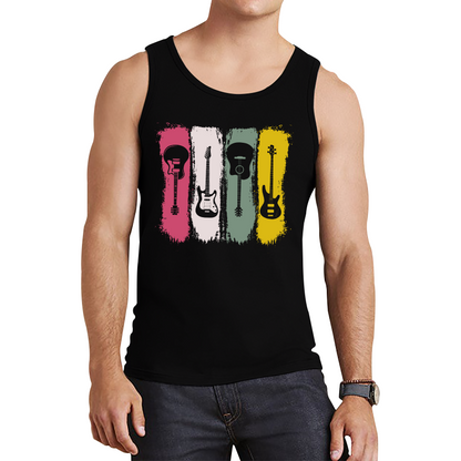 Vintage Guitars Musician Music Guitar Lover Classical Acoustic-Electric Guitarist Tank Top