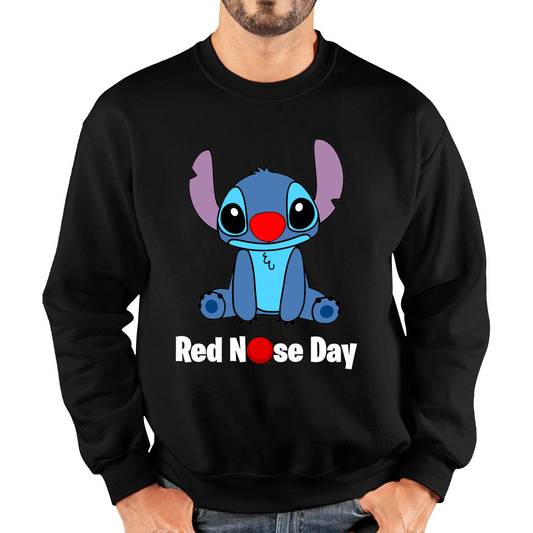 Disney Stitch Red Nose Day Sweatshirt.