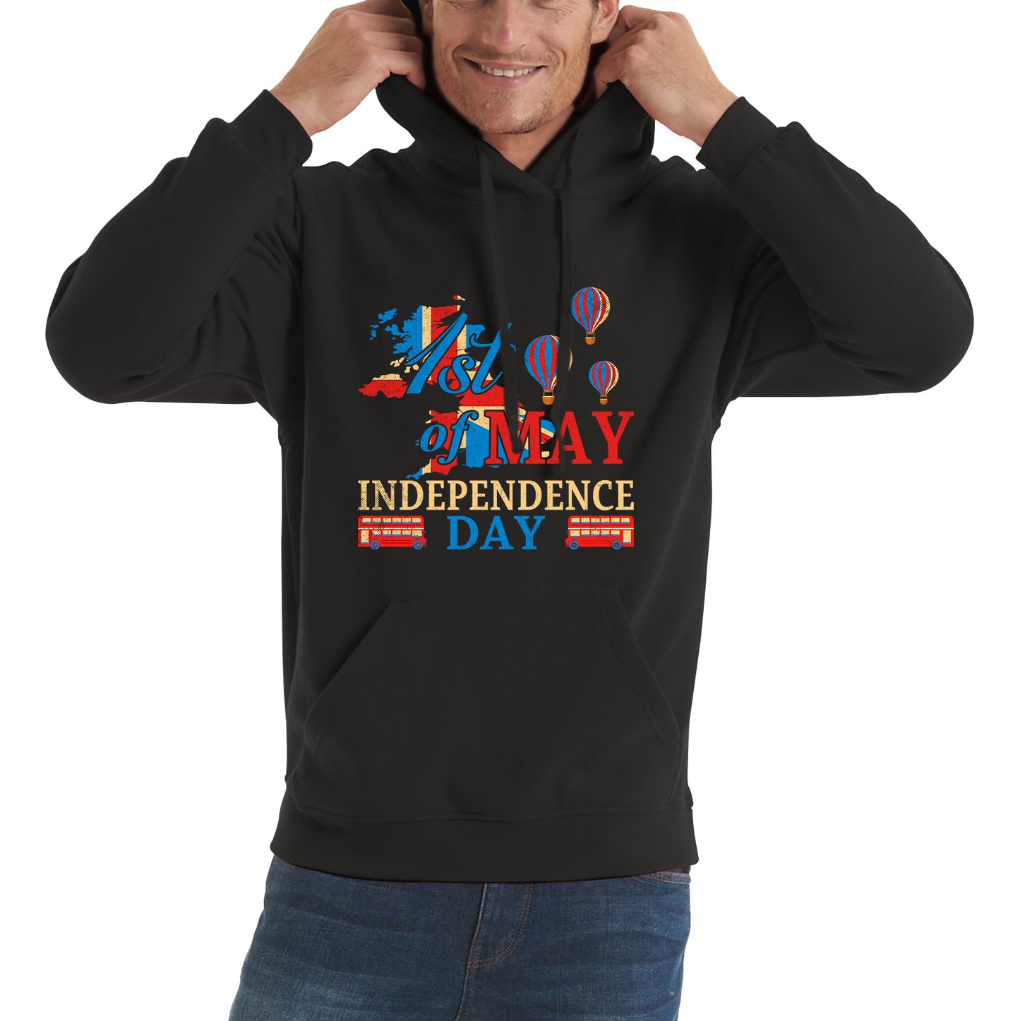 1st Of May British Independence Day UK Independence Day British Country Love Patriotism UK Union Jack Flag Unisex Hoodie