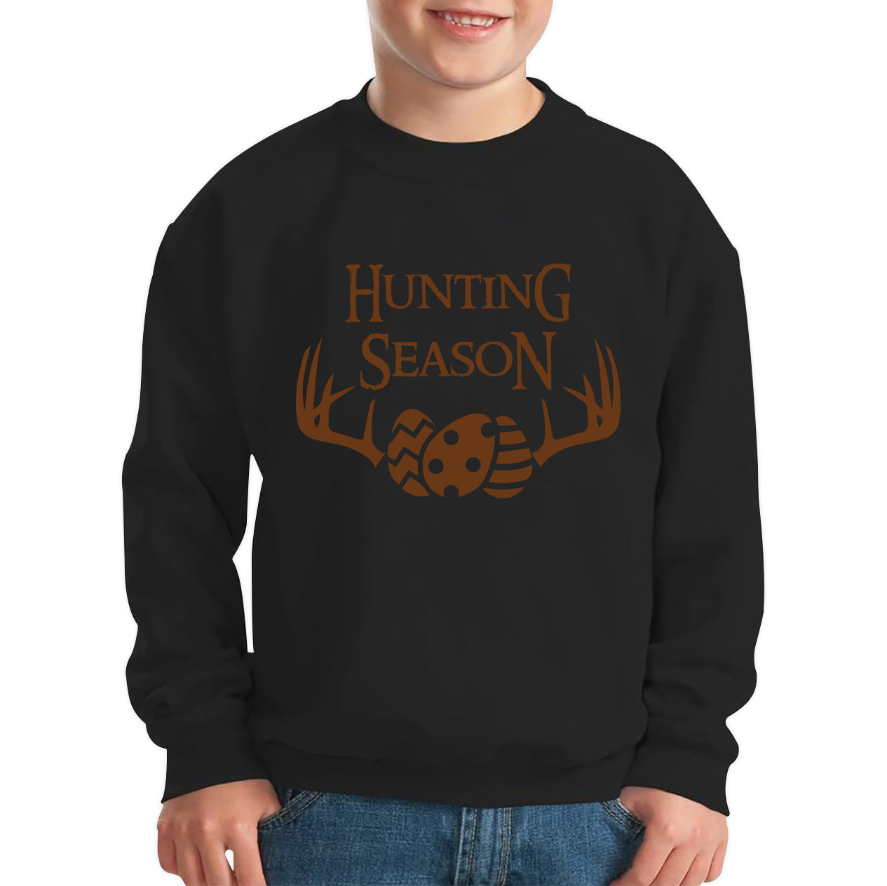 Easter Hunting Season Funny Easter Gift Rabbit Eggs Cute Bunny Deer Hunt Happy Easter Sunday Kids Jumper