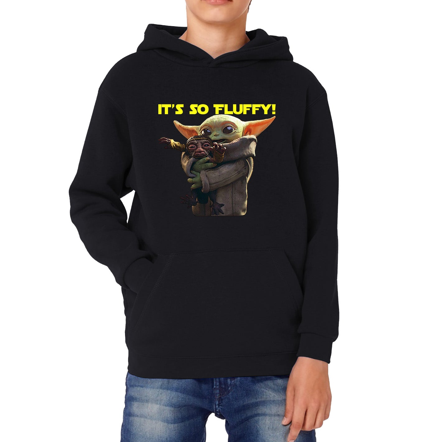 It's So Fluffy Feed Me I'm Pretty Stop Wars Dandalorian Movie Series Kids Hoodie