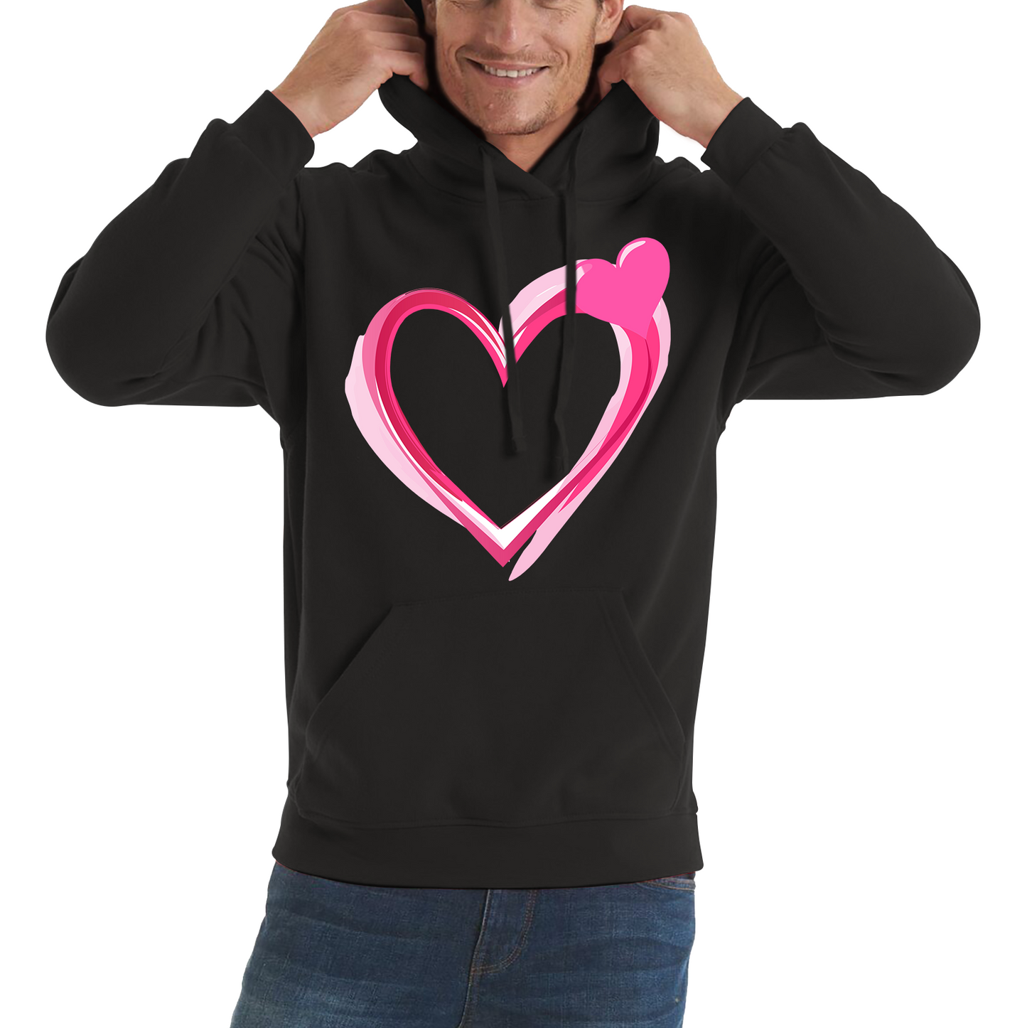 Love Valentines Day Hoodie Top, Valentines Heart Hoodie, Cute Valentine‘s Day Adult Hoodie