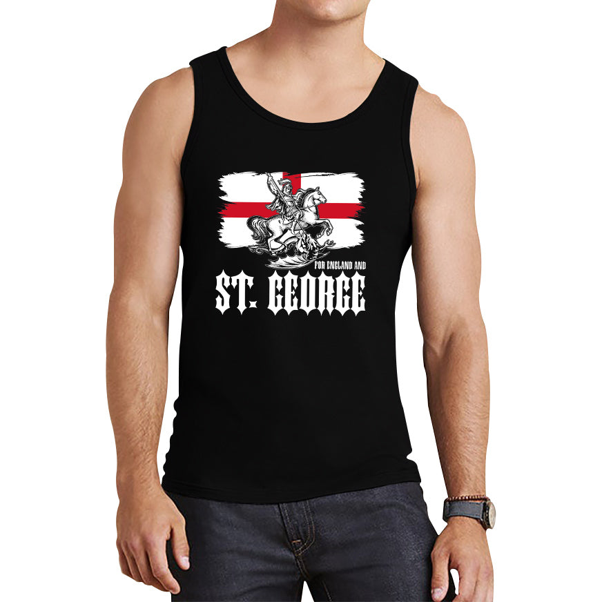 St George's Day Coat Of Arms Of Moscow Heraldic Horseman With A Spear In His Hand Slaying A Zilant Saint George And The Dragon England Flag Tank Top