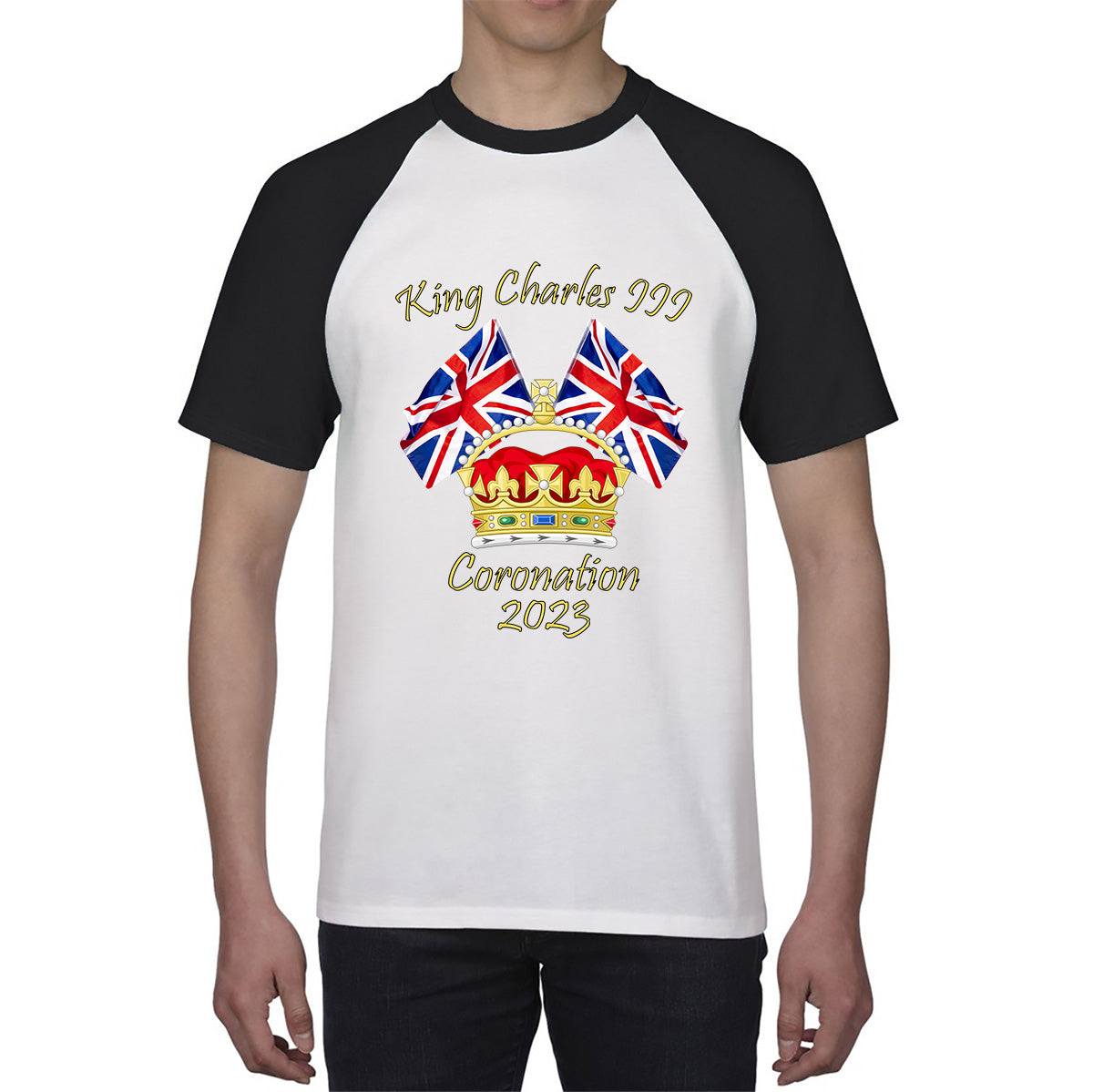 King Charles III Coronation 2023 United Kingdom Flags Royal Crown Ruling Monarch Of England CR III Baseball T Shirt