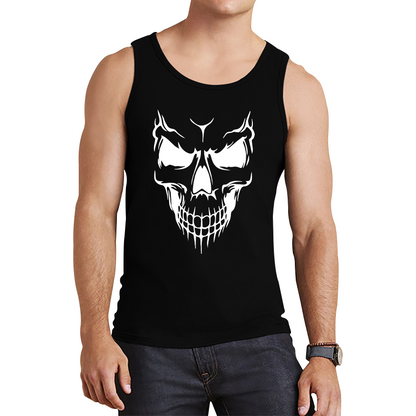 Skull Face Scary Horror Biker Racers Novelty Spooky Tank Top