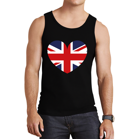 Uk Flag Heart Shape Battle Of Boyne's Queen Platinum Jubilee British Royal Tank Top