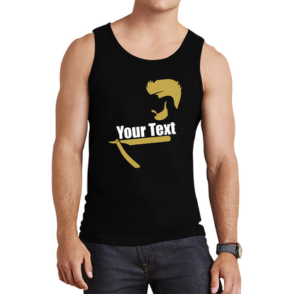 Personalised Barber Shop Logo Your Text Barber Salon Hairdresser Hairstylist Tank Top