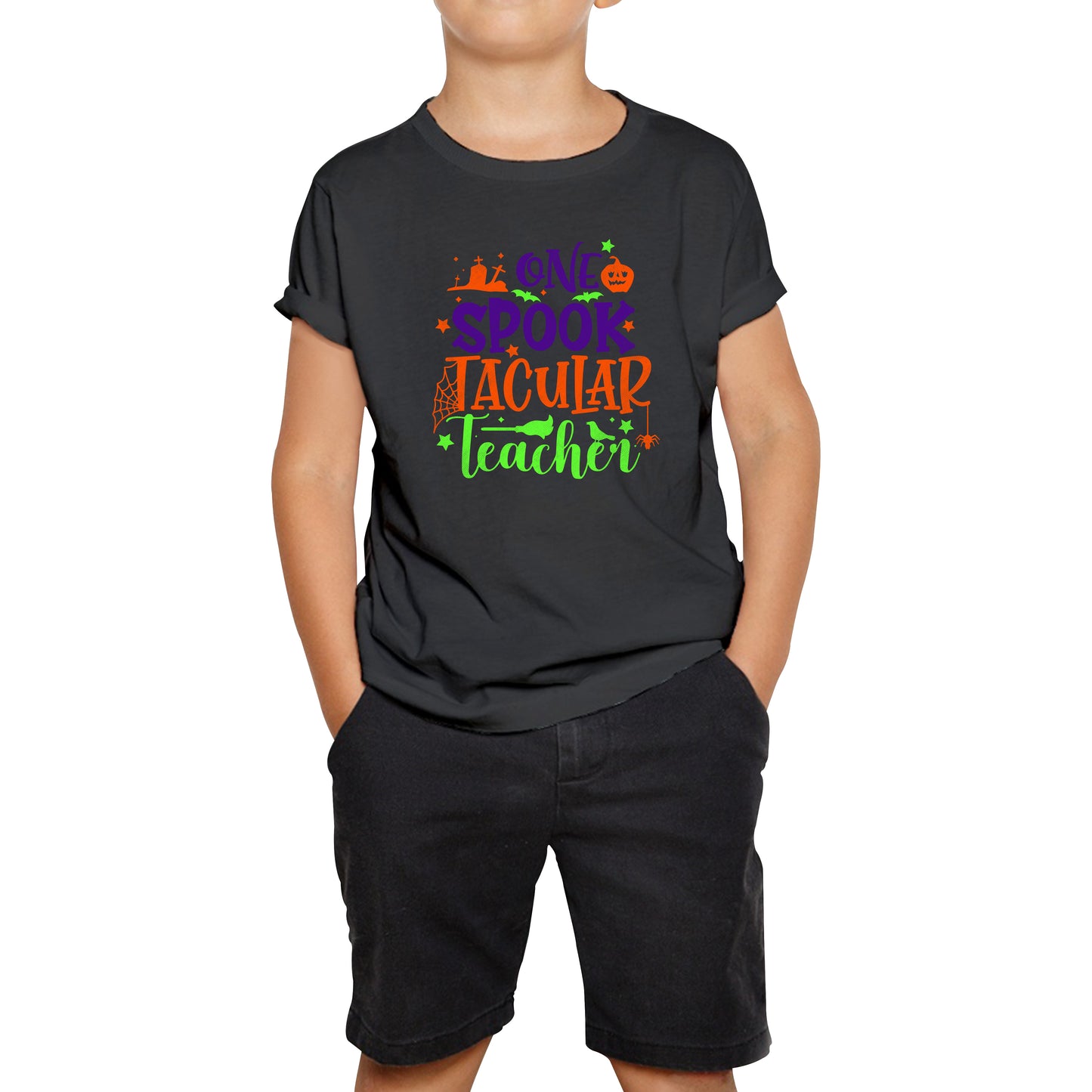 One Spooktacular Teacher Halloween Teacher Funny Halloween Spooktacular Teacher Kids Tee