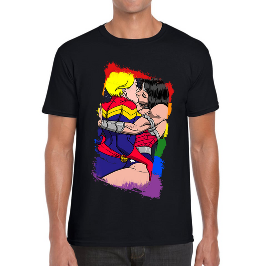 Wonder Women x Captain Marvel Kissing LGBT Pride T Shirt