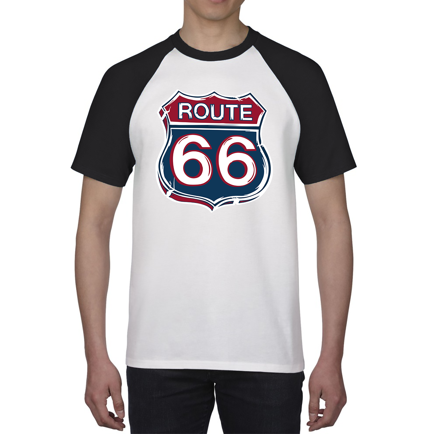 Route 66 Baseball Highway 66 US Biking Riding Highway Main Street of America Baseball T Shirt