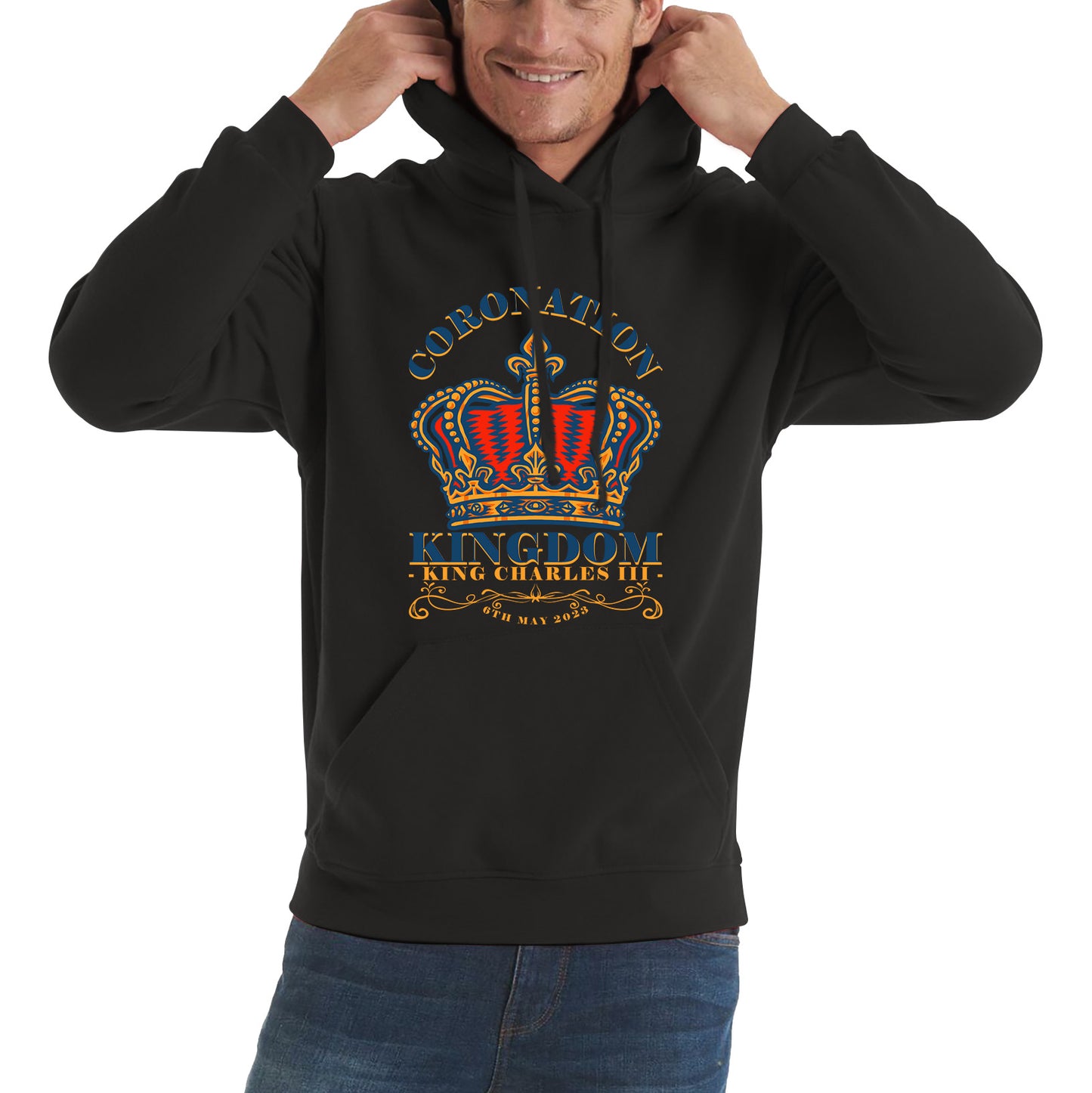 Coronation Kingdom King Charles III 6th May 2023 Royal Crown CR III His Majesty Union Jack Unisex Hoodie