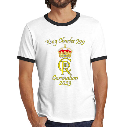 King Charles III Coronation 2023 Royal Crown Royal Cypher God Save The King Union Jack Ringer T Shirt