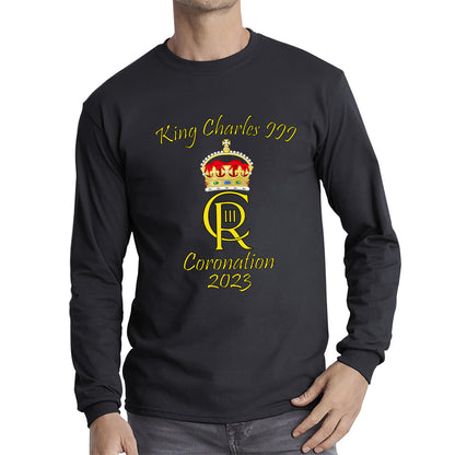 King Charles III Coronation 2023 Royal Crown Royal Cypher God Save The King Union Jack Long Sleeve T Shirt