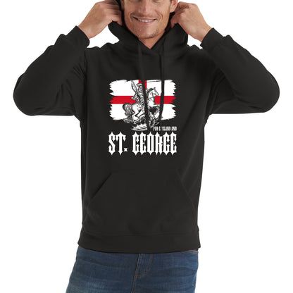 St George's Day Coat Of Arms Of Moscow Heraldic Horseman With A Spear In His Hand Slaying A Zilant Saint George And The Dragon England Flag Unisex Hoodie