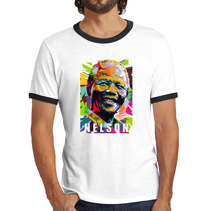 Nelson Mandela African freedom justice Political Leader Former President of South Africa Ringer T Shirt