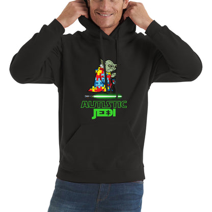 Autistic Jedi Old Yoda Star Wars Autism Awareness Star Wars Day 46th Anniversary Green Humanoid Alien Unisex Hoodie