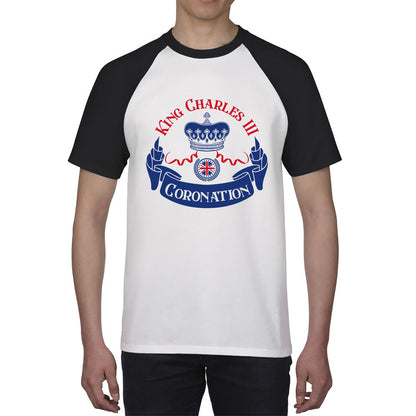 King Charles III Coronation Royal Crown CR III God Save The King Union Jack His Majesty Baseball T Shirt