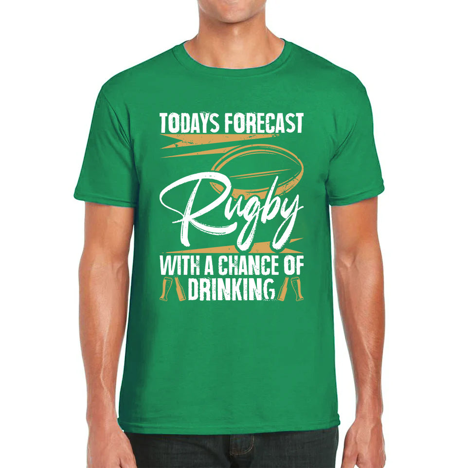 Todays Forecast Rugby With A Chance Of Drinking Europion Rugby Cup Six Nations Championship Mens Tee Top