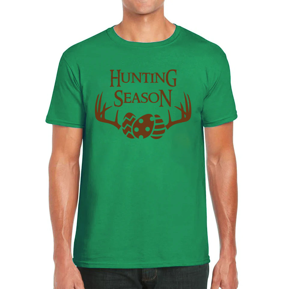 Easter Hunting Season Funny Easter Gift Rabbit Eggs Cute Bunny Deer Hunt Happy Easter Sunday Mens Tee Top