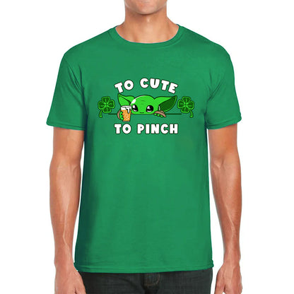 To Cute To Pinch Shamrock St Patrick's Day Green Irish Festival St Paddys Day Mens Tee Top