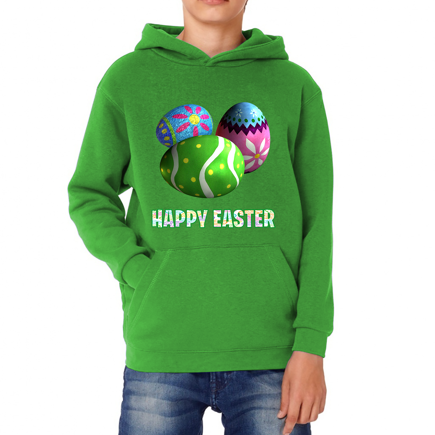 Happy Easter Bunny Colorful Egg Easter Bunny Egg Happy Easter Day Kids Hoodie