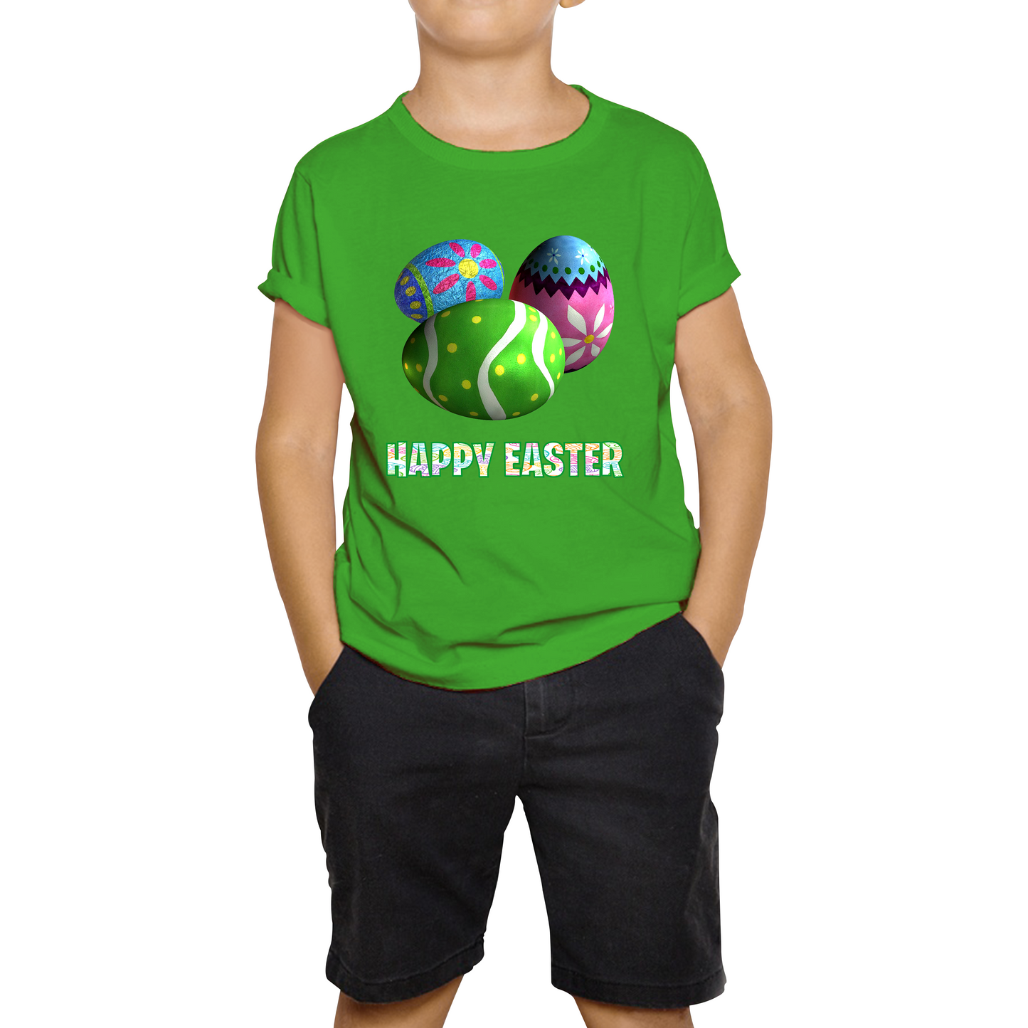 Happy Easter Bunny Colorful Egg Easter Bunny Egg Happy Easter Day Kids Tee