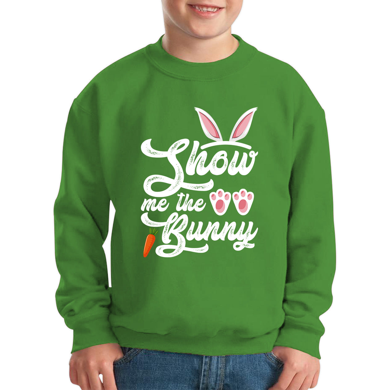 Show Me The Bunny Rabbit Funny Easter Day Cute Easter Sunday Kids Jumper