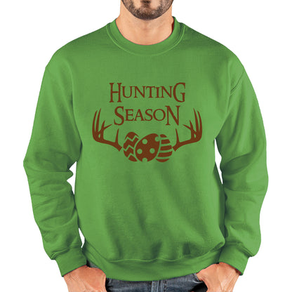 Easter Hunting Season Funny Easter Gift Rabbit Eggs Cute Bunny Deer Hunt Happy Easter Sunday Unisex Sweatshirt