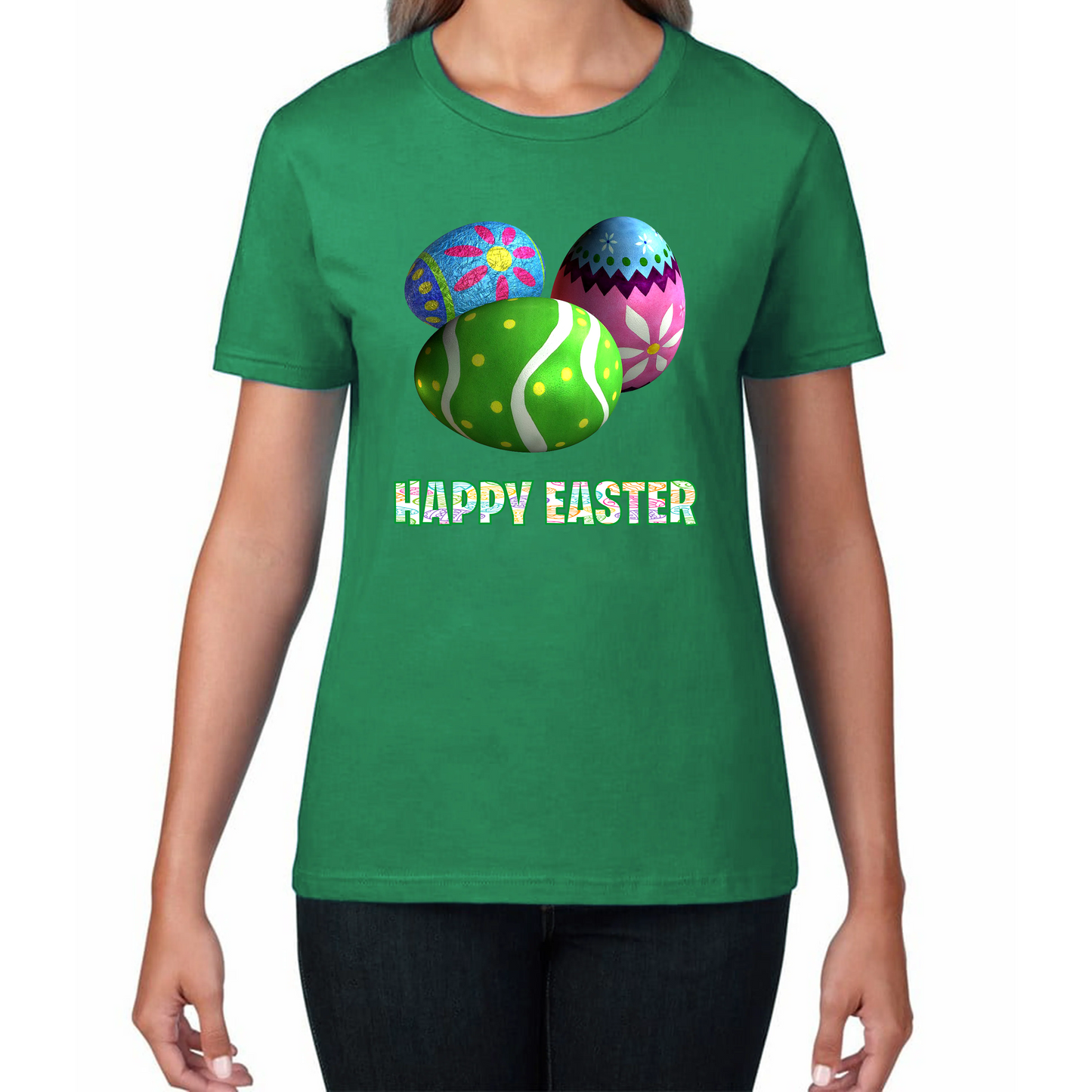 Happy Easter Bunny Colorful Egg Easter Bunny Egg Happy Easter Day Womens Tee Top