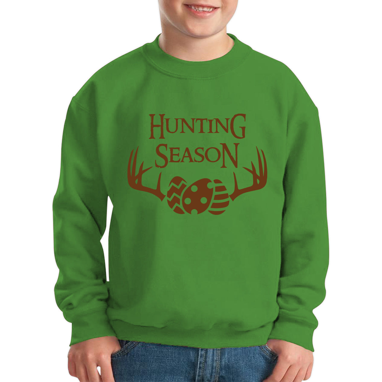 Easter Hunting Season Funny Easter Gift Rabbit Eggs Cute Bunny Deer Hunt Happy Easter Sunday Kids Jumper